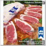 Beef Sirloin AUSTRALIA BUDGET (Striploin / New York Strip / Has Luar) frozen AMH STEAK 1cm 3/8" (price/pack 600g 4-5pcs)